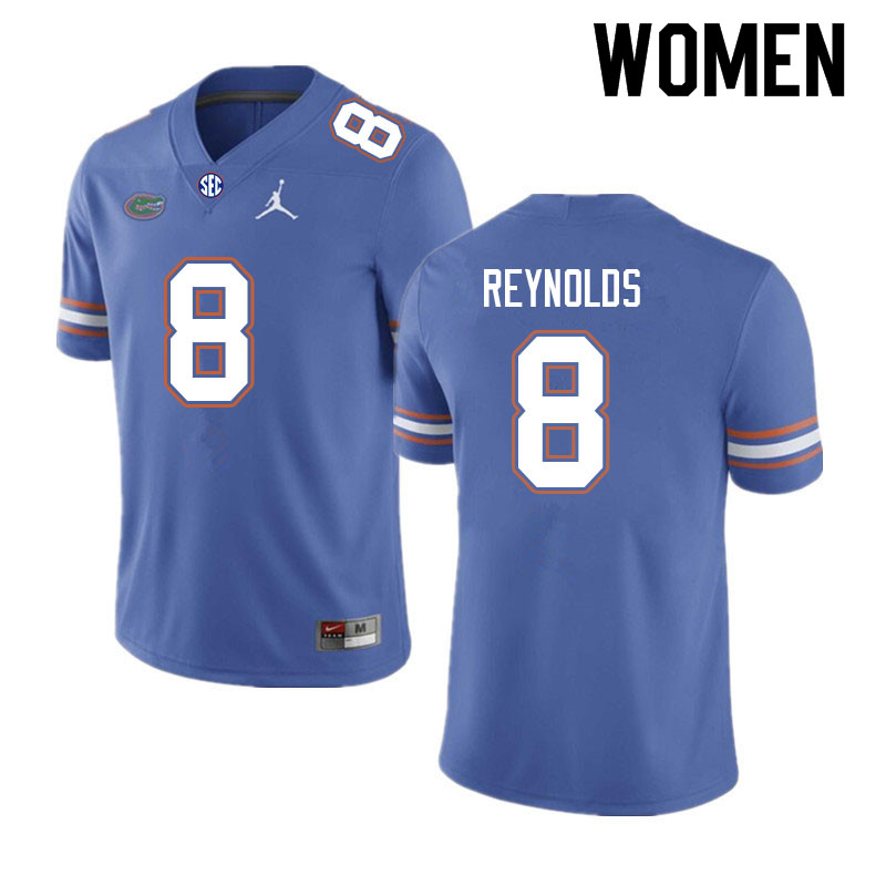 Women #8 Daejon Reynolds Florida Gators College Football Jerseys Sale-Royal - Click Image to Close
